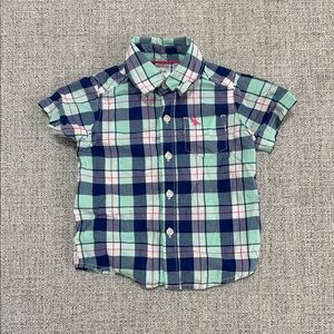 Carter's Green and Blue Plaid Button Down Shirt